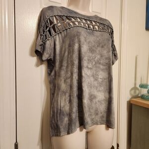 🩶 American Eagle Outfitters Gray Knotted Top Size Medium EUC
